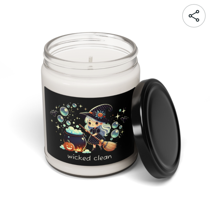 "Wicked Clean" Scented Soy Candle – 9oz Halloween Cleaning Lover's Candle-image